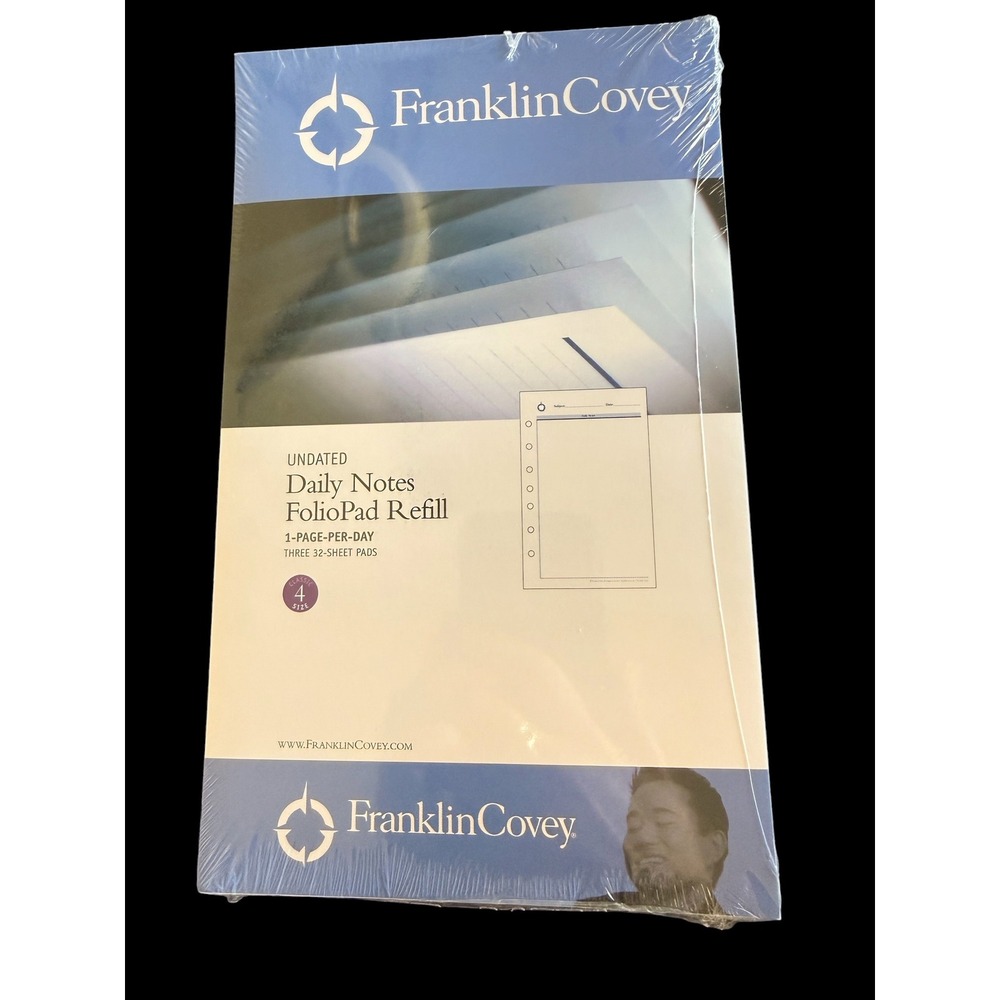 FranklinCovey Undated Daily Notes FolioPad Refill Classic Size 4 31277 3-Pack